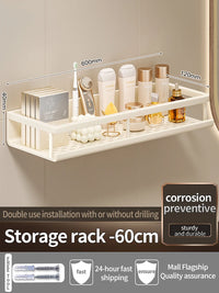 Étagère de Douche Murale Aluminium Avec ou Sans Perçage 30 à 60 cm