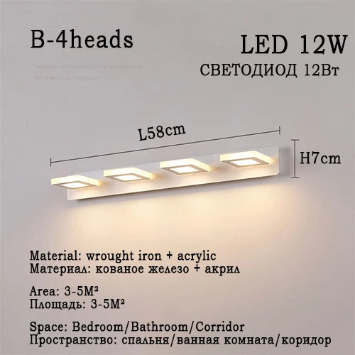 Applique LED Miroir Salle de Bain Étanche Ronde ou Carrée