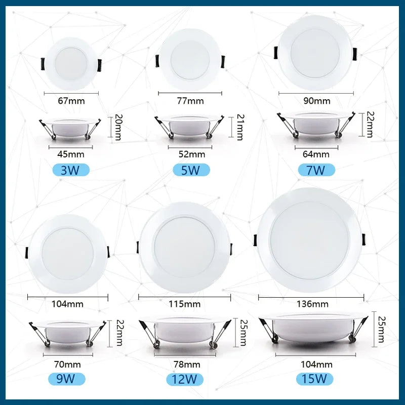 Spot LED Encastrable Cuisine Rond Blanc sans Transformateur, 3 à 15 W