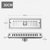 Caniveau de Douche Inox 304 Brossé ou Noir, 20 à 60 cm