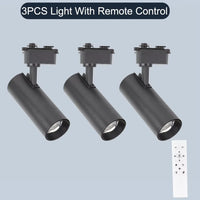 Spot LED sur Rail Dimmable, Kit 3 à 8 Spots 20 W avec Télécommande