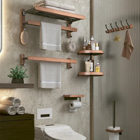 Accessoires Salle de Bain Bois Noyer Noir à la Pièce, 15 Articles