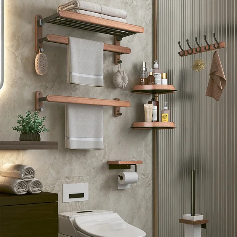 Accessoires Salle de Bain Bois Noyer Noir à la Pièce, 15 Articles