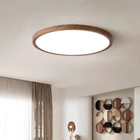 Plafonnier LED Rond Cuisine Effet Bois 30 ou 40 cm