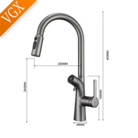 Mitigeur de Cuisine Extractible avec Filtre à Eau Double Bec