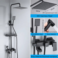 Douche Encastrable 3-4 Voies Noire ou Chromée
