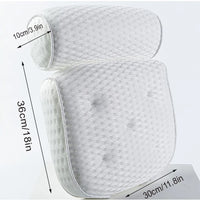 Oreiller de Baignoire 7 Ventouses Maille Respirante 4D
