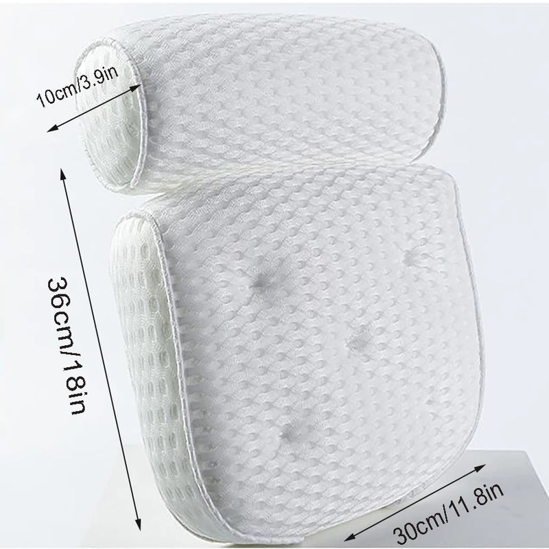 Oreiller de Baignoire 7 Ventouses Maille Respirante 4D