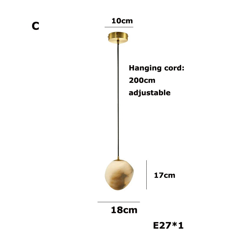 Suspension Cuisine Marbre Galet ou Œuf, 13 à 23 cm