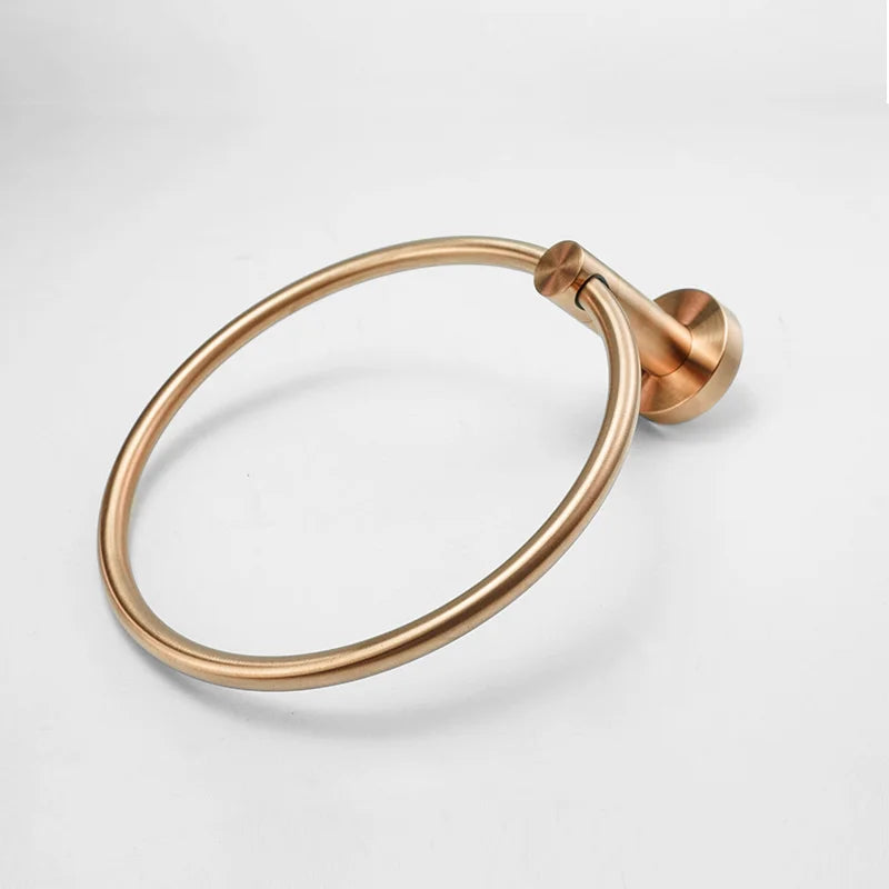 Ensemble d'Accessoires de Salle de Bain Or Rose Brossé Inox