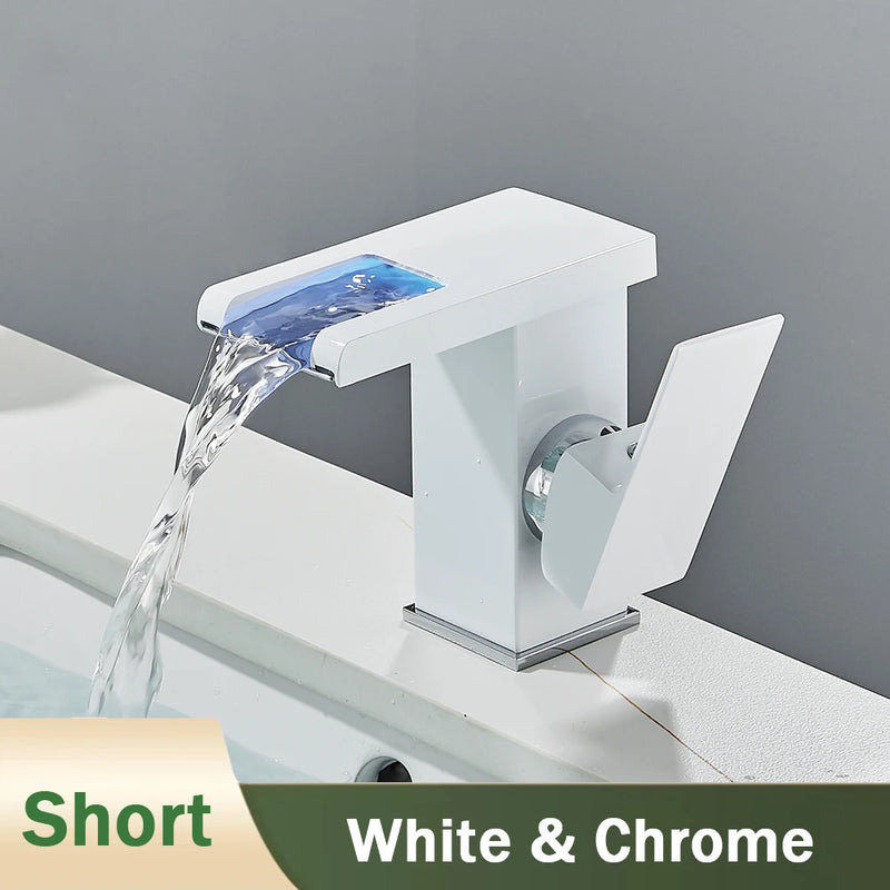 Mitigeur Lavabo Cascade LED Couleur Changeante
