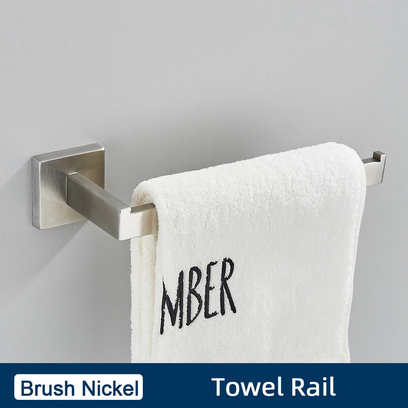 Ensemble Accessoires Salle de Bain Inox 4 Pièces