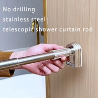 Barre Rideau de Douche Télescopique Inox, Noire ou Argentée, 80 à 270 cm