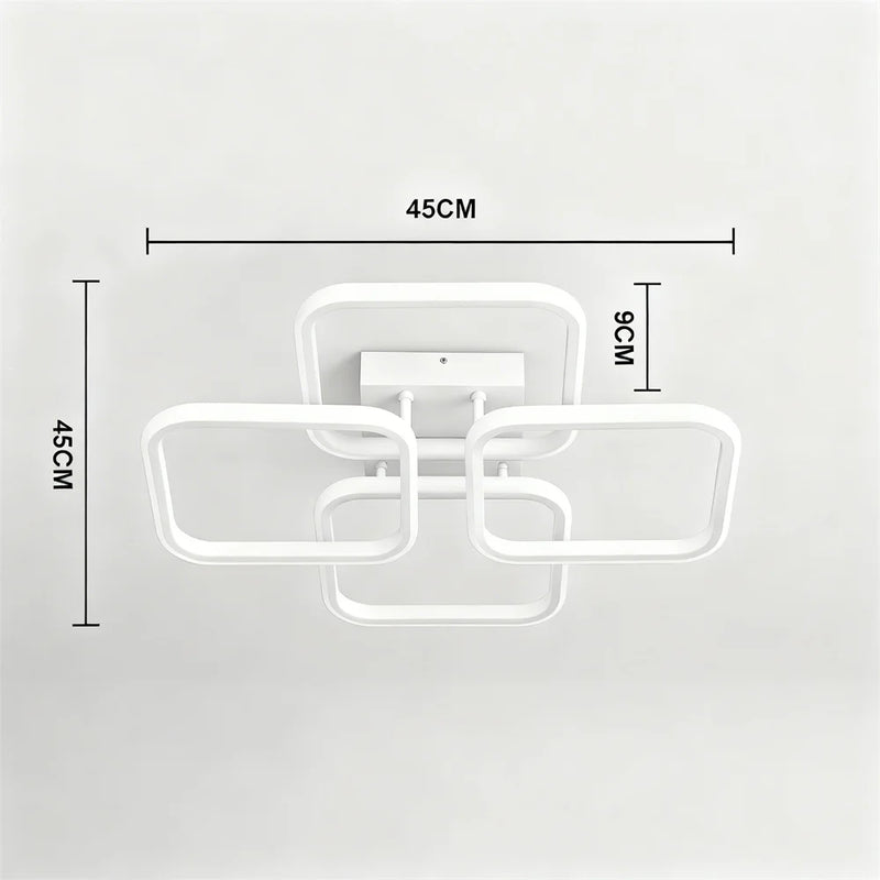 Plafonnier LED Carré Cuisine Moderne Motif en Grille ou en Croix