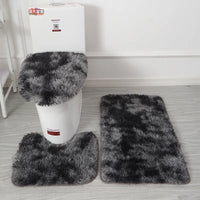 Tapis de Bain 3 Pièces Antidérapant avec Housse WC