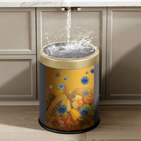 Poubelle de Salle de Bain Ronde 12L Couvercle à Pression