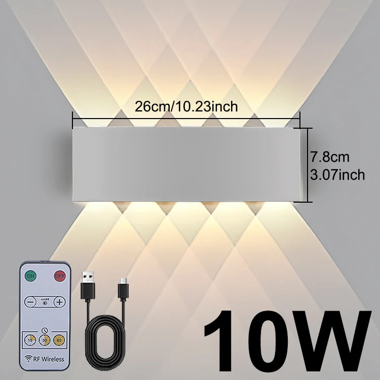 Applique Murale Rechargeable Haut et Bas avec Télécommande, 6 ou 10 W