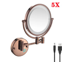 Miroir Grossissant Lumineux Mural Tactile x5, 8 Finitions au Choix, 20 cm