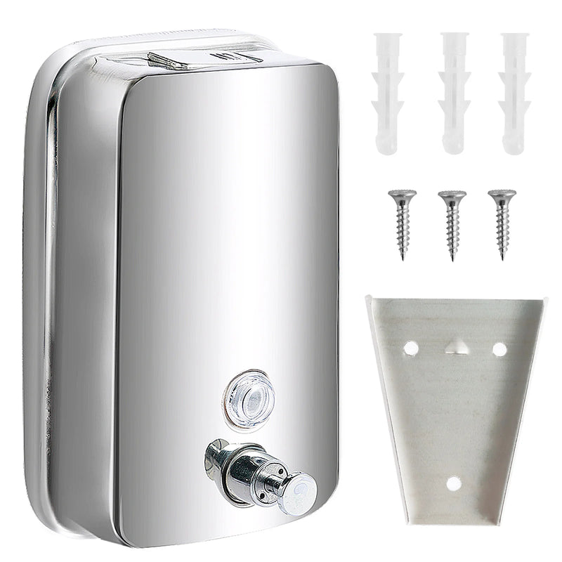 Distributeur de Savon Mural en Inox Grande Capacité