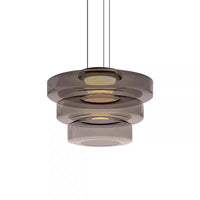 Suspension Cuisine Verre Étagé Vert, Ambre ou Gris, 1 à 3 Niveaux