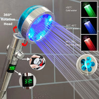 Pommeau de Douche LED Haute Pression avec Affichage Digital de Température