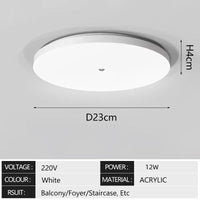 Plafonnier Cuisine Rond Blanc, Détecteur de Mouvement et de Luminosité, Ø 23 ou 30 cm