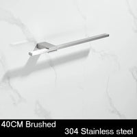 Porte-Serviette Mural Barre Plate Inox 304, 3 Finitions, 30 à 60 cm