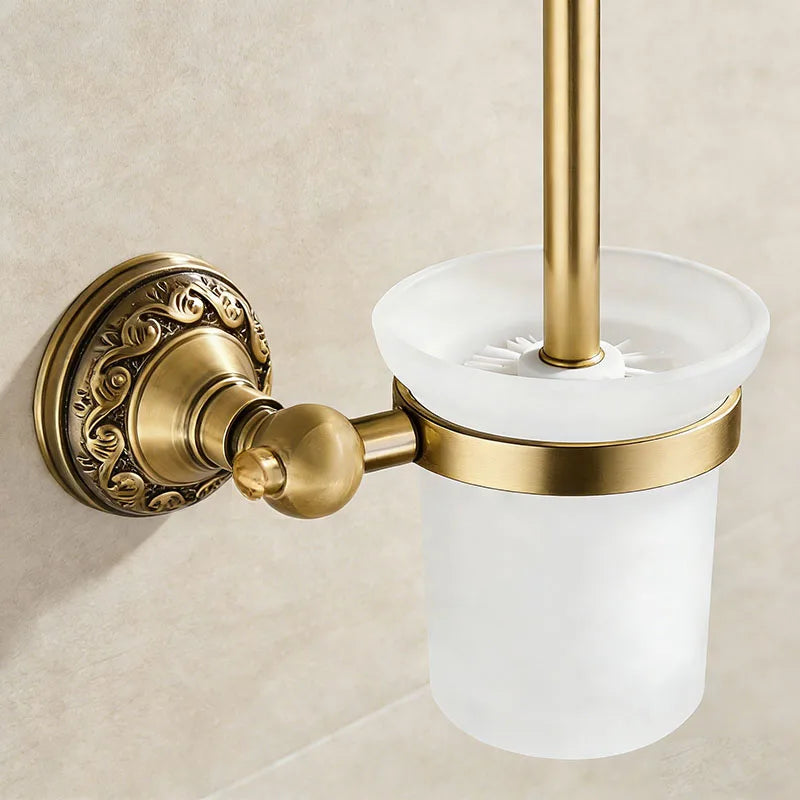 Accessoires Salle de Bain Aluminium Laiton Antique à la Pièce, 21 Articles