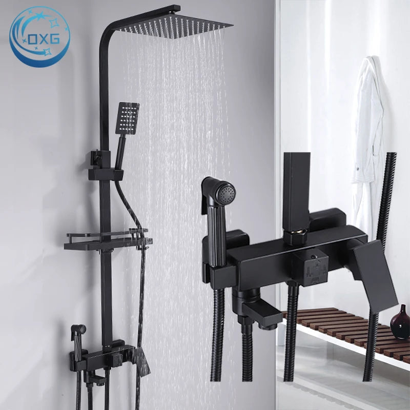 Douche Encastrable 3-4 Voies Noire ou Chromée