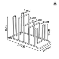 Range-Couvercle Inox à Compartiments pour Couvercles et Assiettes, 2 Tailles