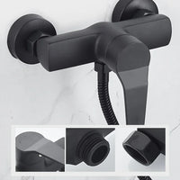 Mitigeur Douche Mural Noir Mat, Seul ou avec Douchette et Flexible