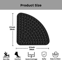 Tapis de Douche d'Angle Antidérapant à Ventouses 53 x 53 cm