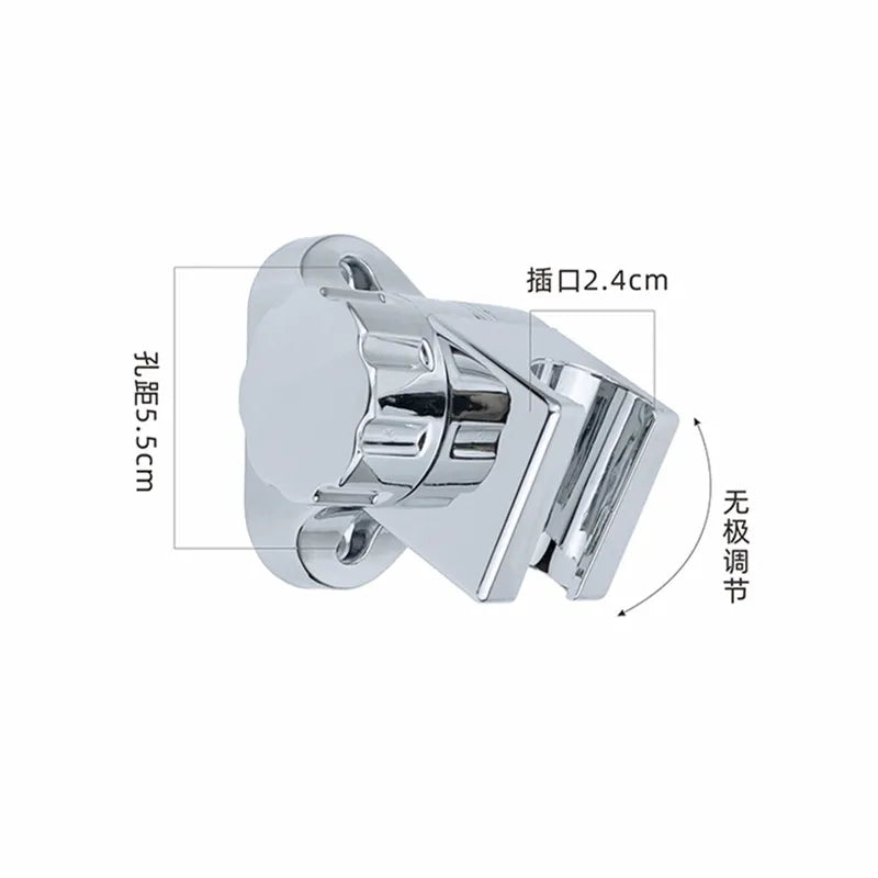 Support Mural de Pomme de Douche en Aluminium Argenté