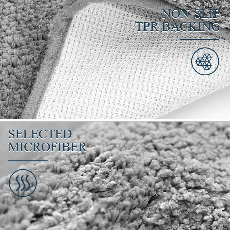 Tapis de Bain Peluche Épais Antidérapant, 13 Coloris, 2 Tailles