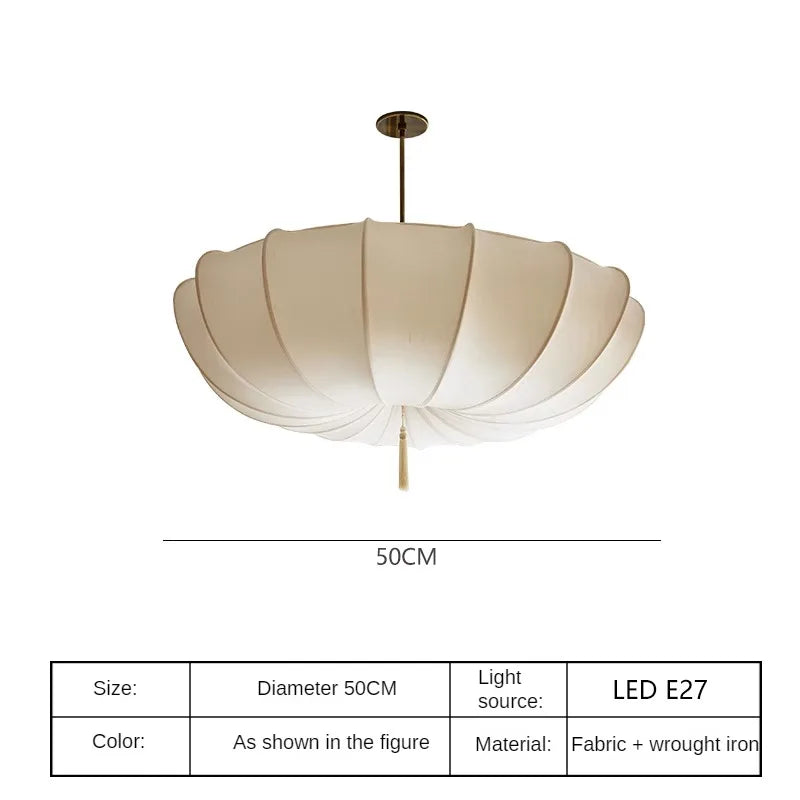 Suspension Cuisine en Tissu Crème Wabi-Sabi, Ø 40, 50, 60 ou 80 cm