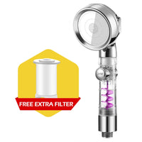 Pommeau de Douche Filtrant Haute Pression 3 Modes, Argent ou Or Rose