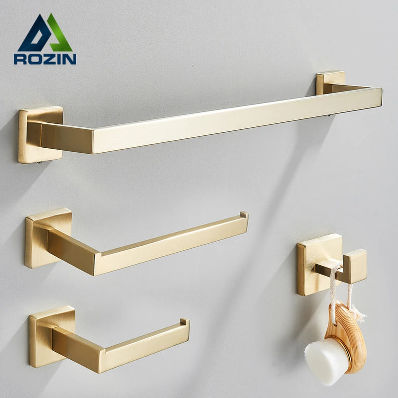 Ensemble Accessoires Salle de Bain Inox 4 Pièces