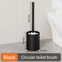 Brosse WC Ronde ou Carrée Aluminium, Gris Anthracite ou Noir