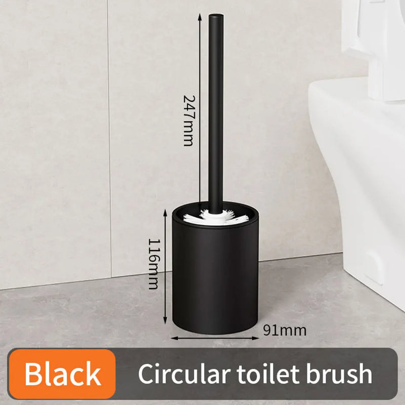 Brosse WC Ronde ou Carrée Aluminium, Gris Anthracite ou Noir