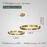 Suspension Cuisine LED Anneaux Ouverts, Ø 40 à 80 cm