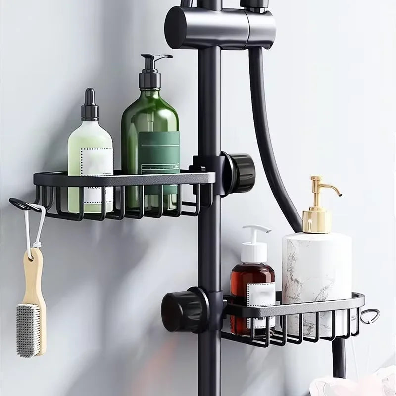 Étagère de Douche Murale Aluminium Panier Rangement