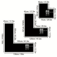 Tapis de Cuisine en L Diatomite Antidérapant, Bordure Noire, Marron ou Grise