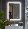 Miroir LED Salle de Bain Rectangulaire Double Liseré Lumineux Anti-Buée