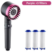 Pommeau de Douche Filtrant Haute Pression Massage avec Filtres, Gris ou Violet