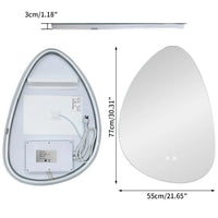 Miroir LED Salle de Bain Forme Goutte Rétroéclairé Anti-Buée Mémoire