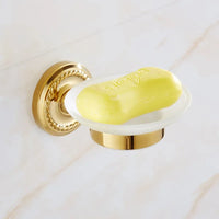 Accessoires Salle de Bain Laiton Doré Rosace Torsadée à la Pièce, 11 Articles