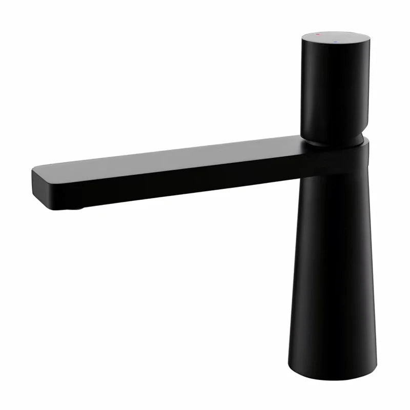 Mitigeur Lavabo Conique Laiton Bec Plat, Modèle Haut ou Court, 5 Finitions