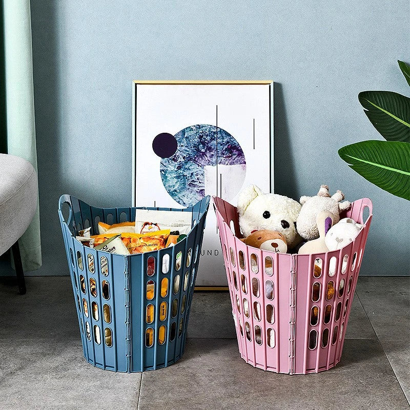 Panier à Linge Pliable Ajouré en Plastique, 3 Tailles, 4 Coloris