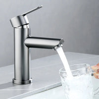 Mitigeur Lavabo à Poser Noir Mat, Gris ou Inox Brossé