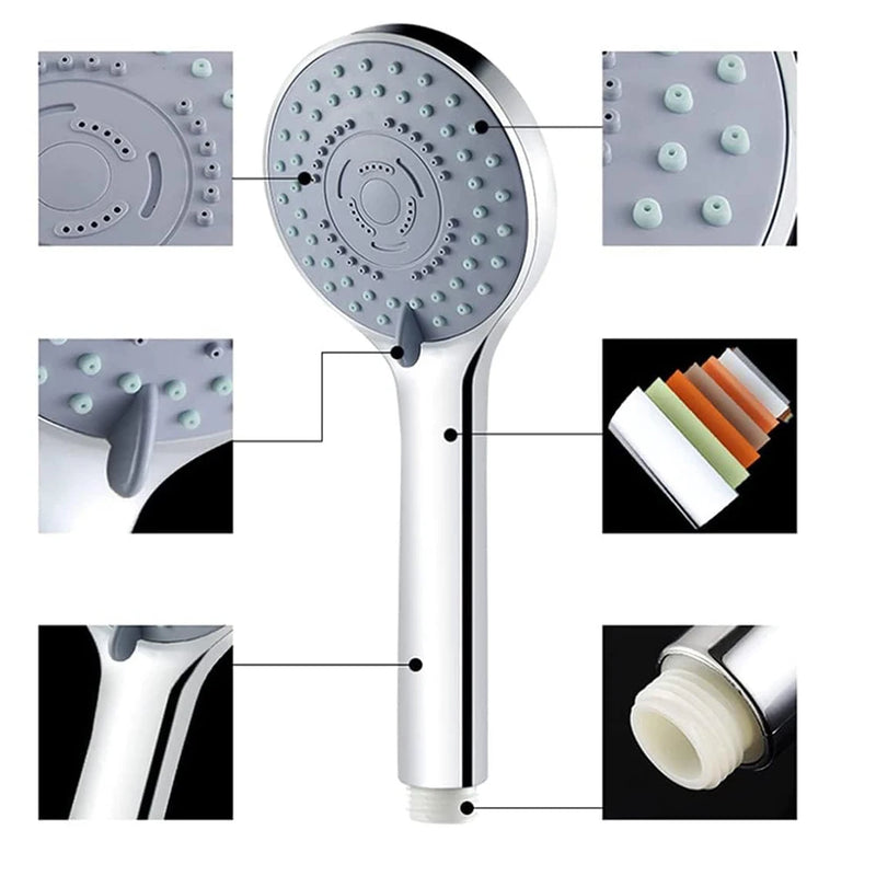 Pommeau de Douche Portable avec Flexible Inox 1,5 m